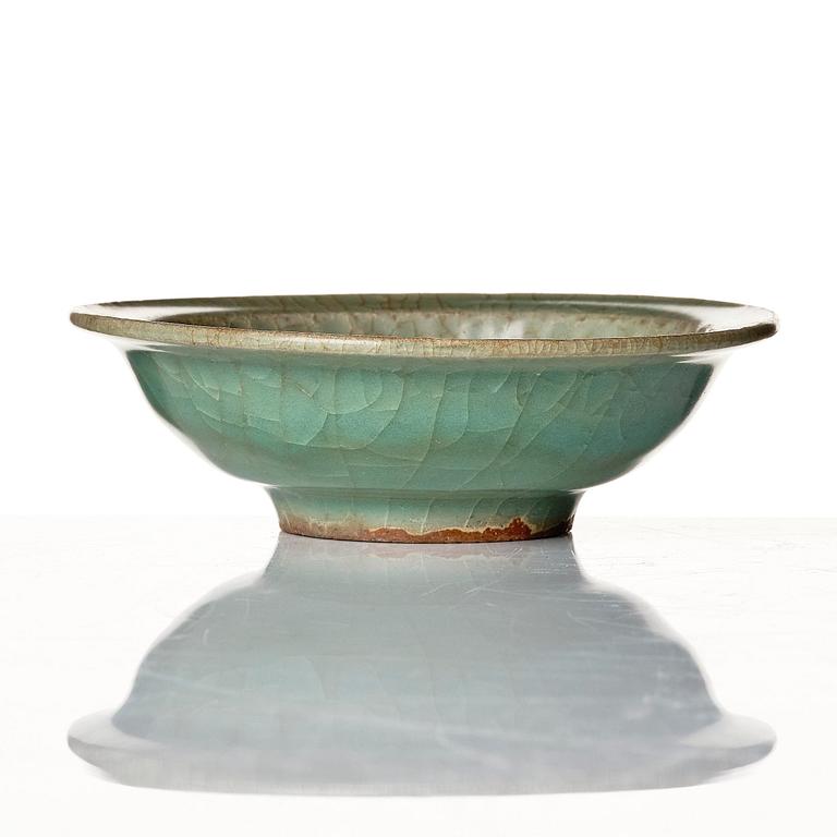 A celadon longquan dish, Song dynasty (960-1279).