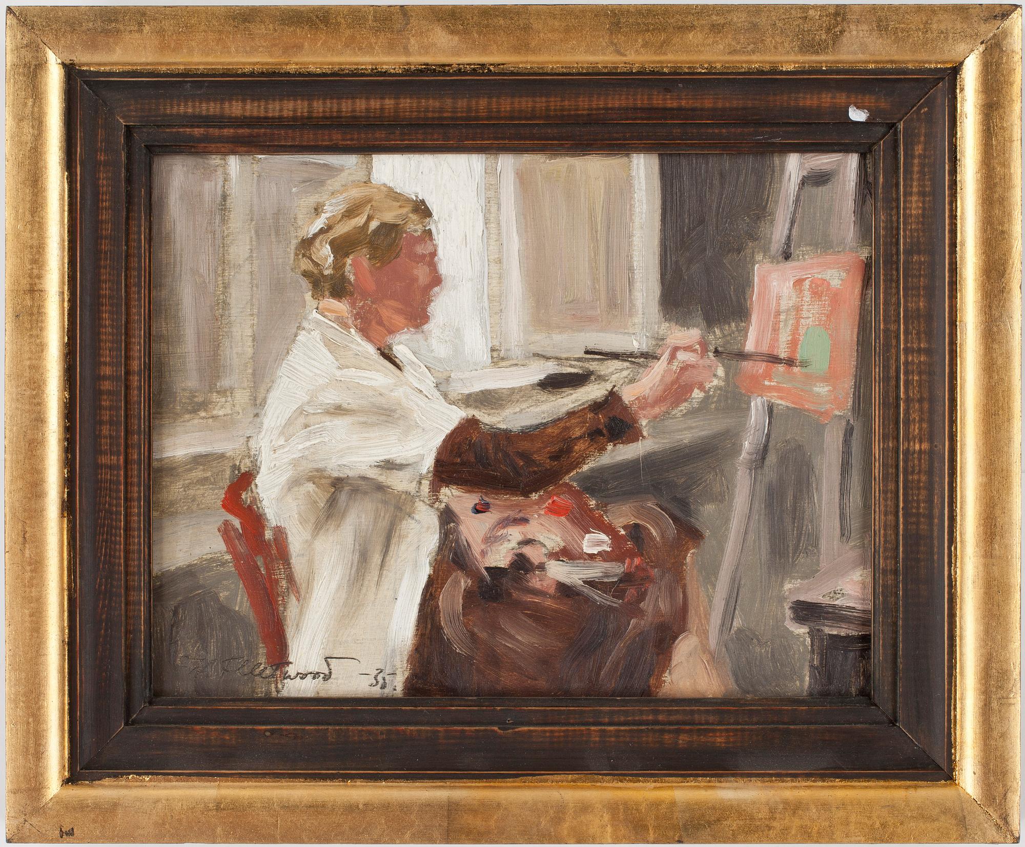 WILLIAM FLEETWOOD. Olja på pannå. Sign W. Fleetwood o dat -35.