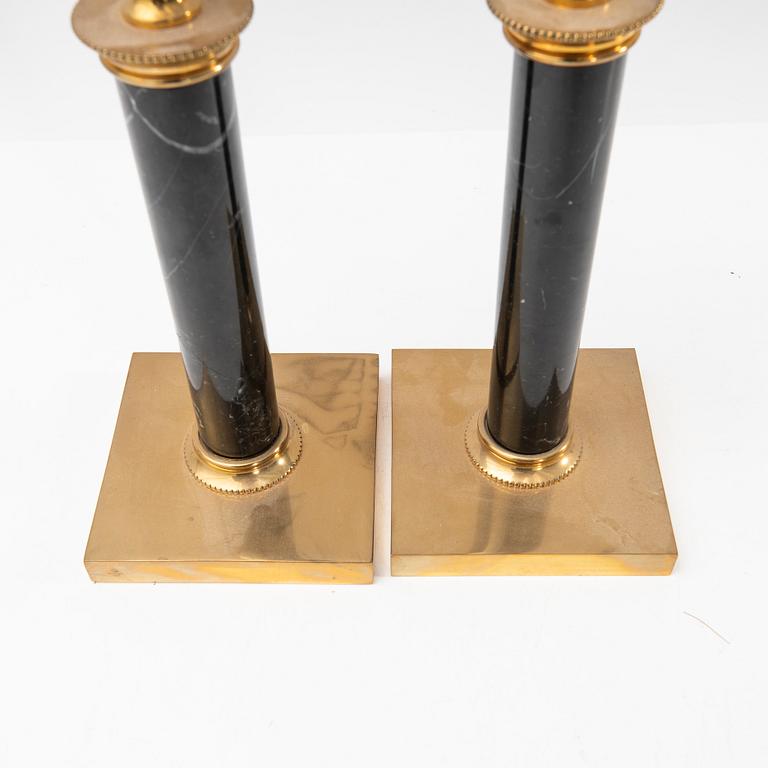 Ljusstakar, ett par, Skultuna, "Jubileumsljusstaken Adolf Fredrik".