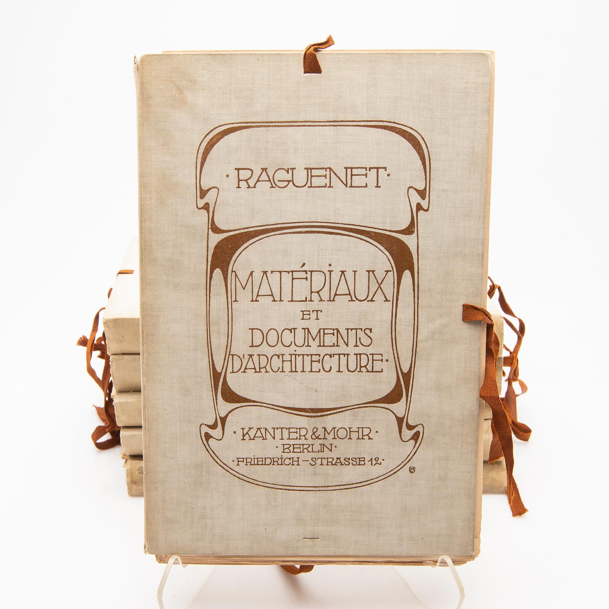 Architectural books, a series, 6 parts, Raguenet, "Matériaux et Documents D'architecture", 1912.