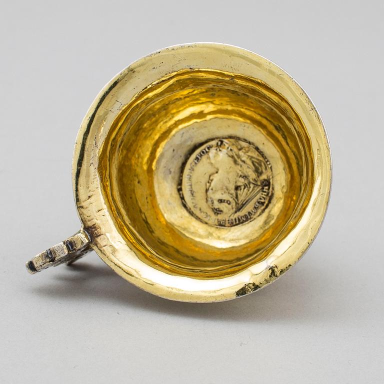 A Russian 18th century silver-gilt charka.