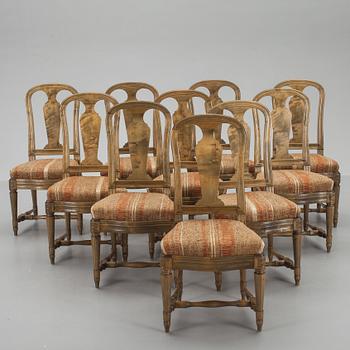 STOLAR, 10 st, gustaviansk stil. 1900-talets andra hälft.