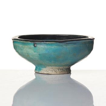 A Kashan, pottery bowl, Persia, 13th century.