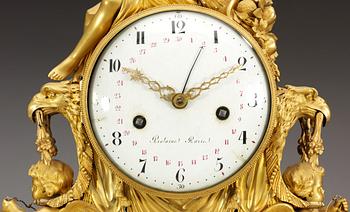 A French Louis XVI mantel clock by M. F. Piolaine.
