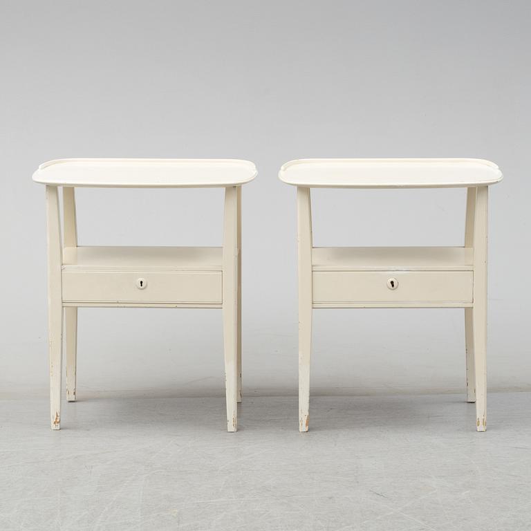A pair f painted bedside tables from Nordiska Kompanien, 1950's/60's.