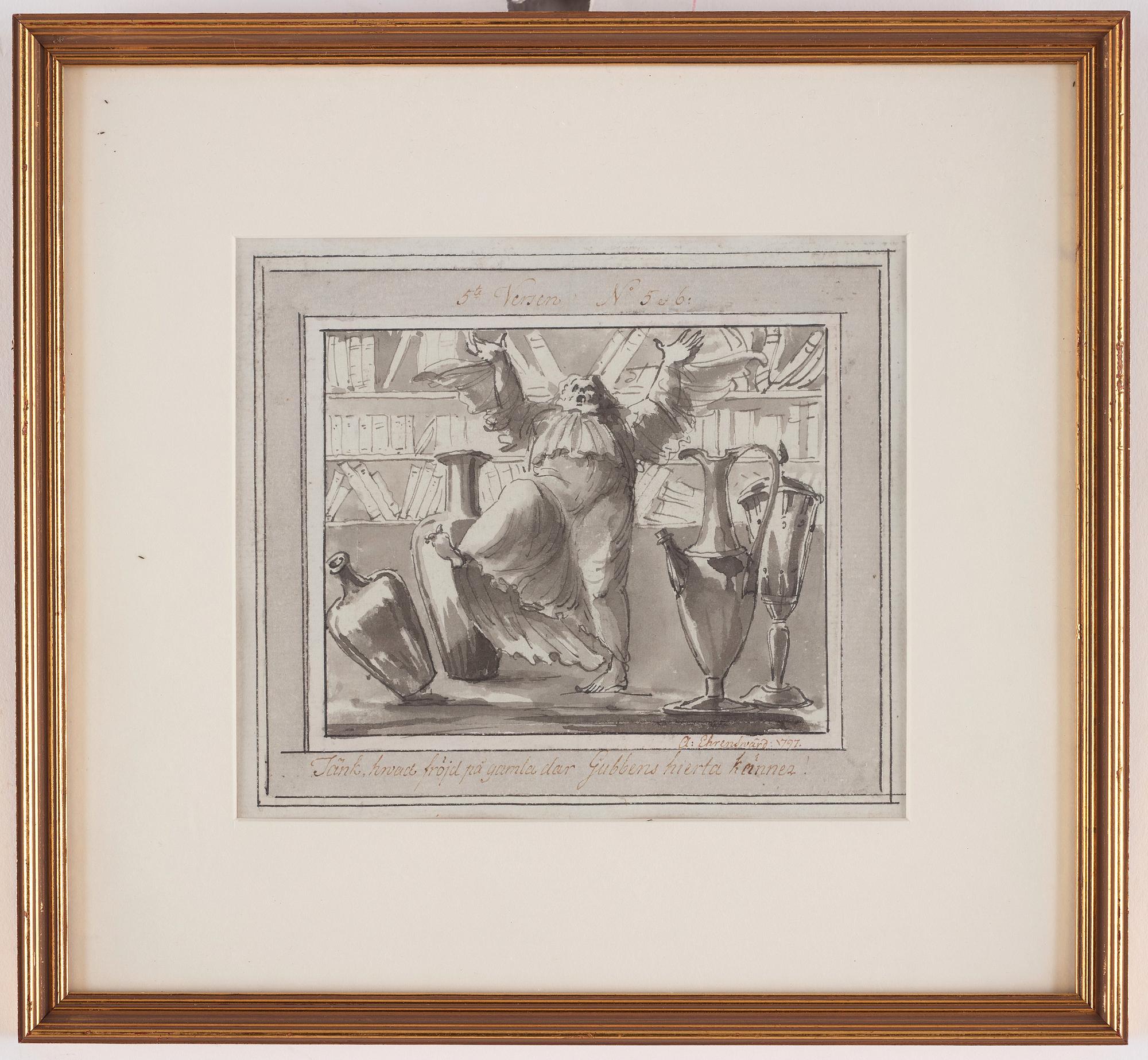 Carl August Ehrensvärd, "Goda gosse, glaset töm". Illustrations for drinking songs, 24.