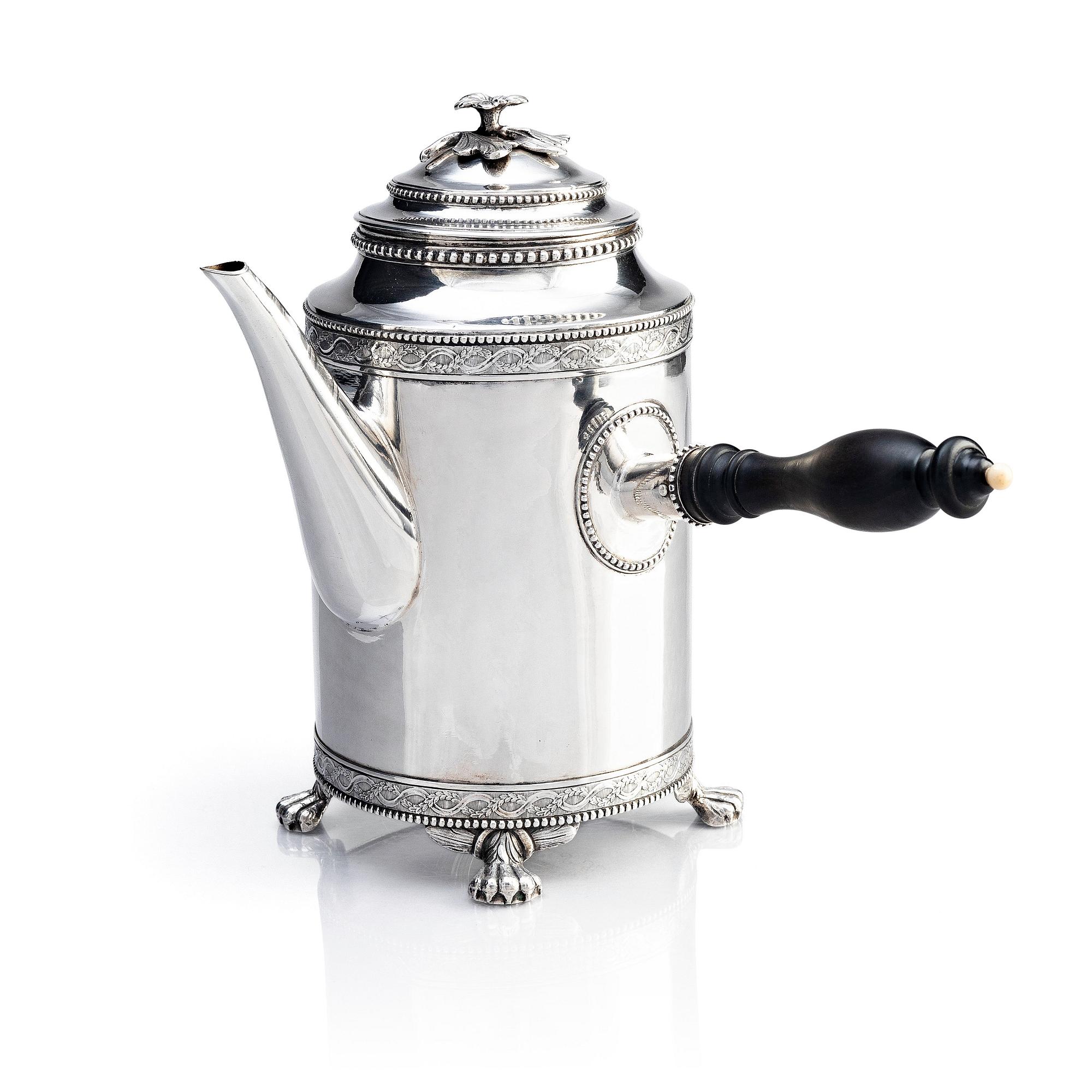A Swedish 18th century silver coffee-pot, mark of Nils Tornberg, Linköping 1792.