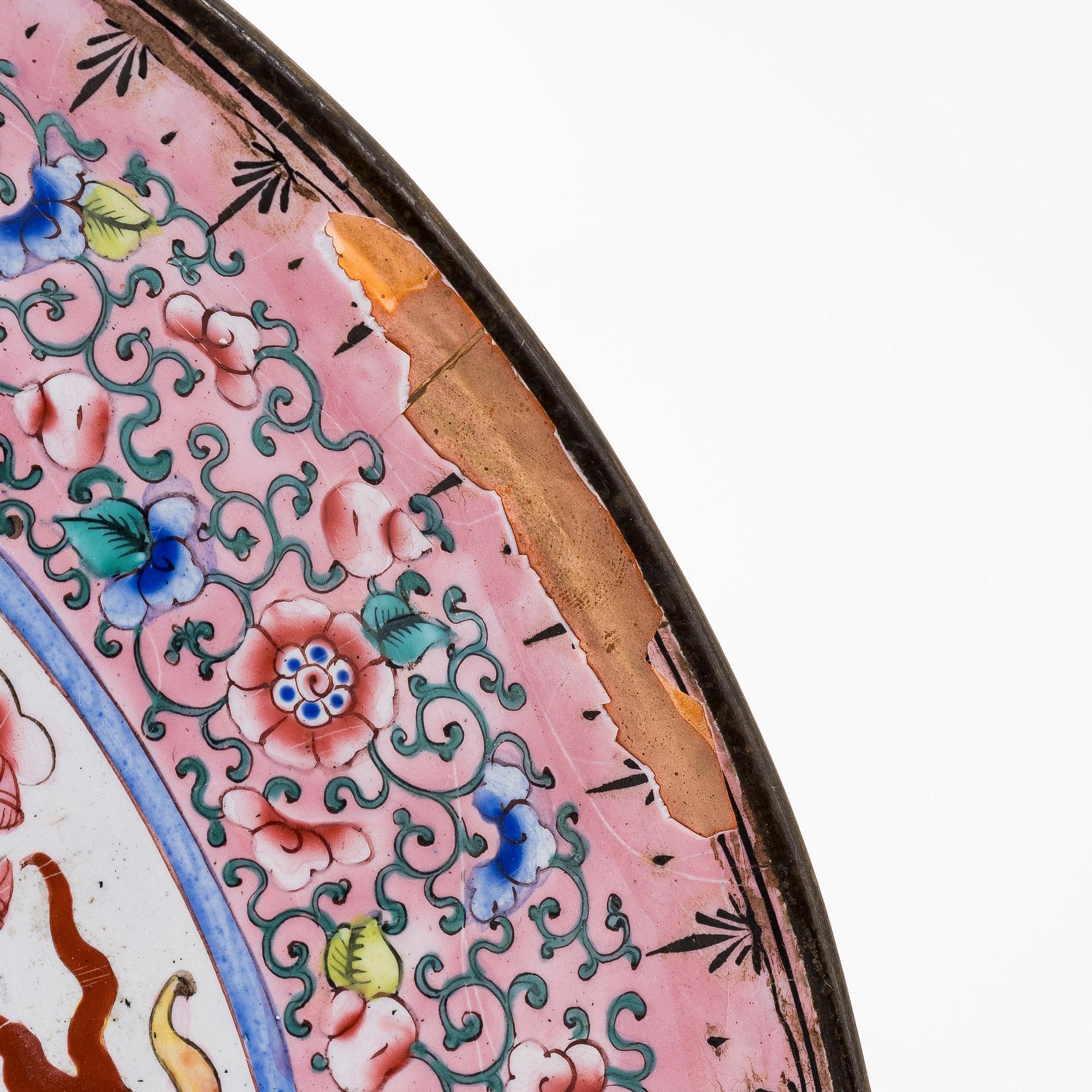 Fat, emaljerad koppar, Qing-dynastin, Kina, ca år 1800.