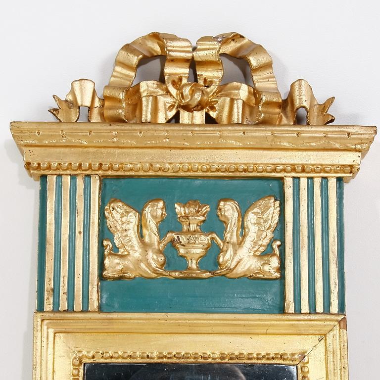 SPEGEL, sengustaviansk, stämplad troligen med Jönköpings hallstämpel, tidigt 1800-tal.