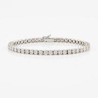 A tennis bracelet 18K white gold with round brilliant-cut diamonds.