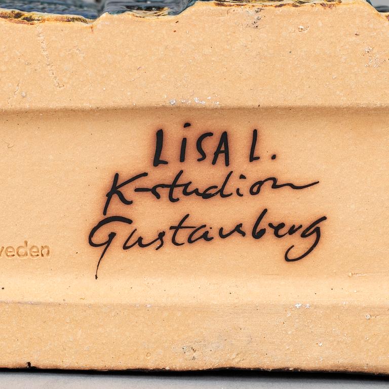 A Lisa Larson stoneware figure of a house, K-Studion, Gustavsberg.