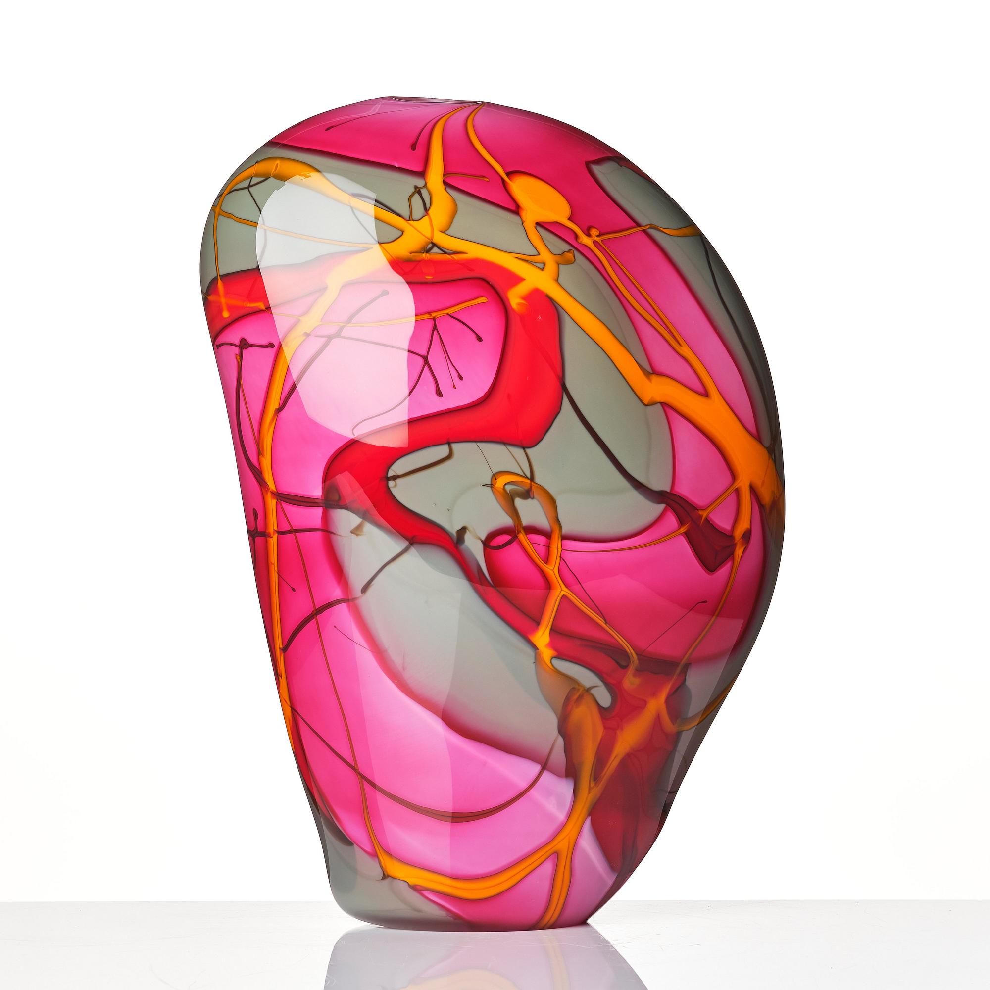 Peter Hermansson, "Pollock", a glass vase, Örsjö, Sweden 2013.