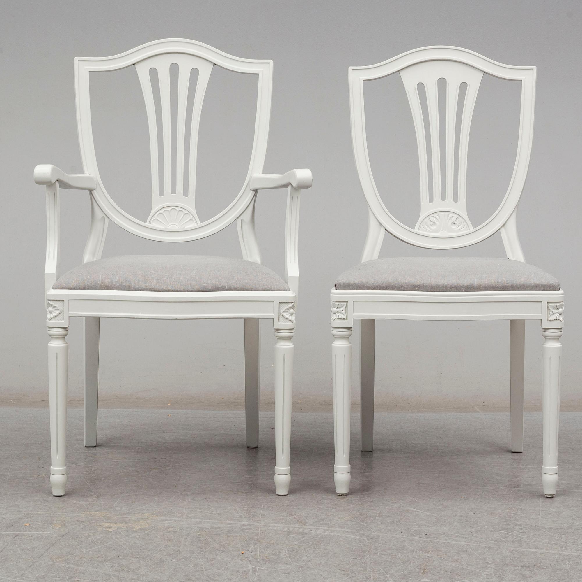 STOLAR, 10 stycken, gustaviansk stil, 1900-talets slut.