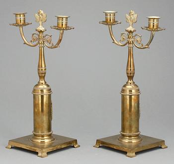 KANDELABER, ett par, empirestil, 1900-tal.