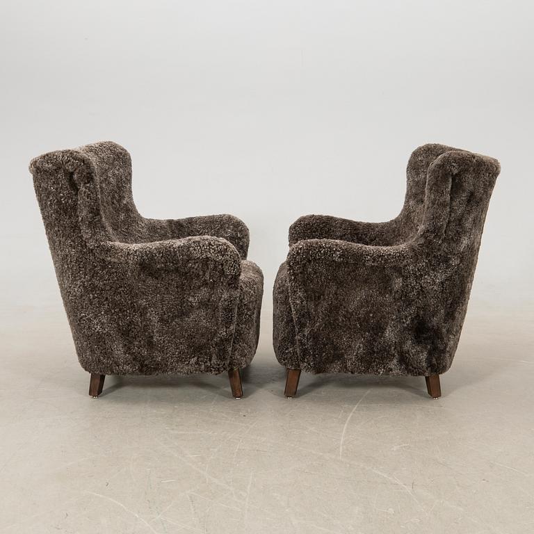 Armchairs, a pair, Asko Finland 1940s.