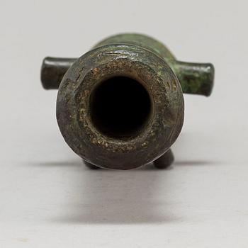 A small bronze cannon probably 19th Century.