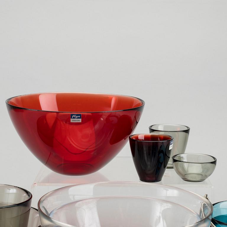 SVEN PALMQVIST, 19 delar, glas, "Fuga", Orrefors.