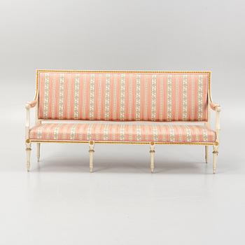 A Gustavian sofa, late 18th century.