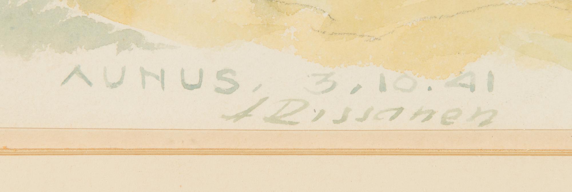 Juho Rissanen, watecolour and pencil, signed and dated 3.10.41.