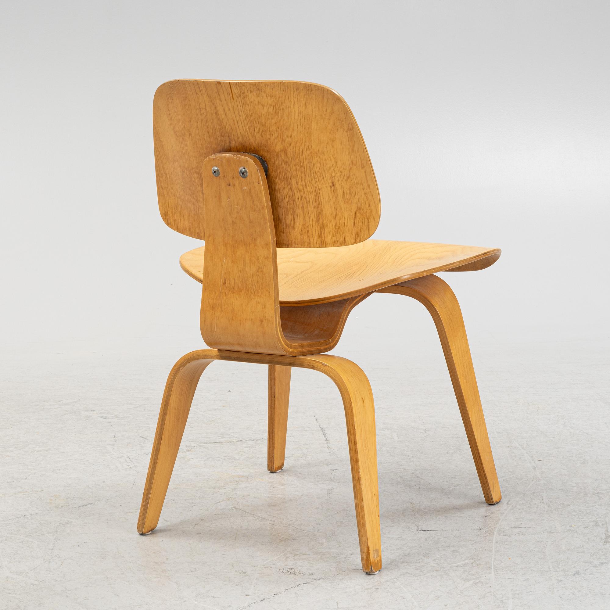 Charles and Ray Eames, a 'DCW' chair, likely for Herman Miller USA, 1950s.