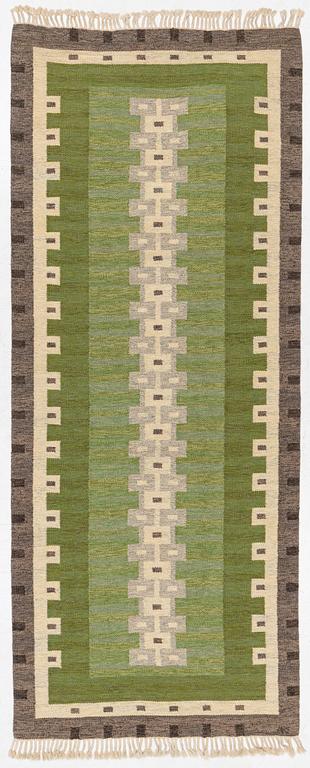 Aina Kånge, a flat weave runner, c 340 x 140 cm, signed AK.