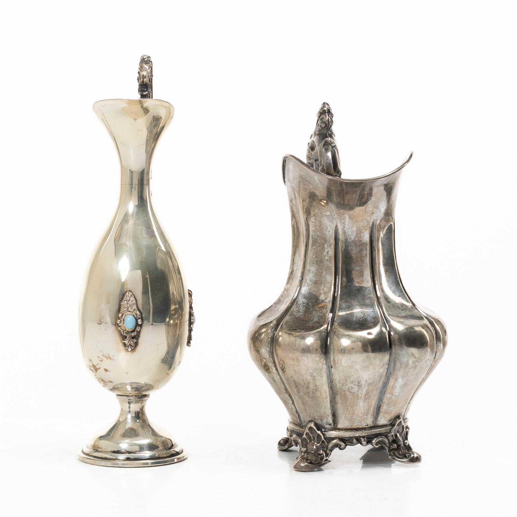 Kannor, 2 st, silver, 1800-1900-tal.