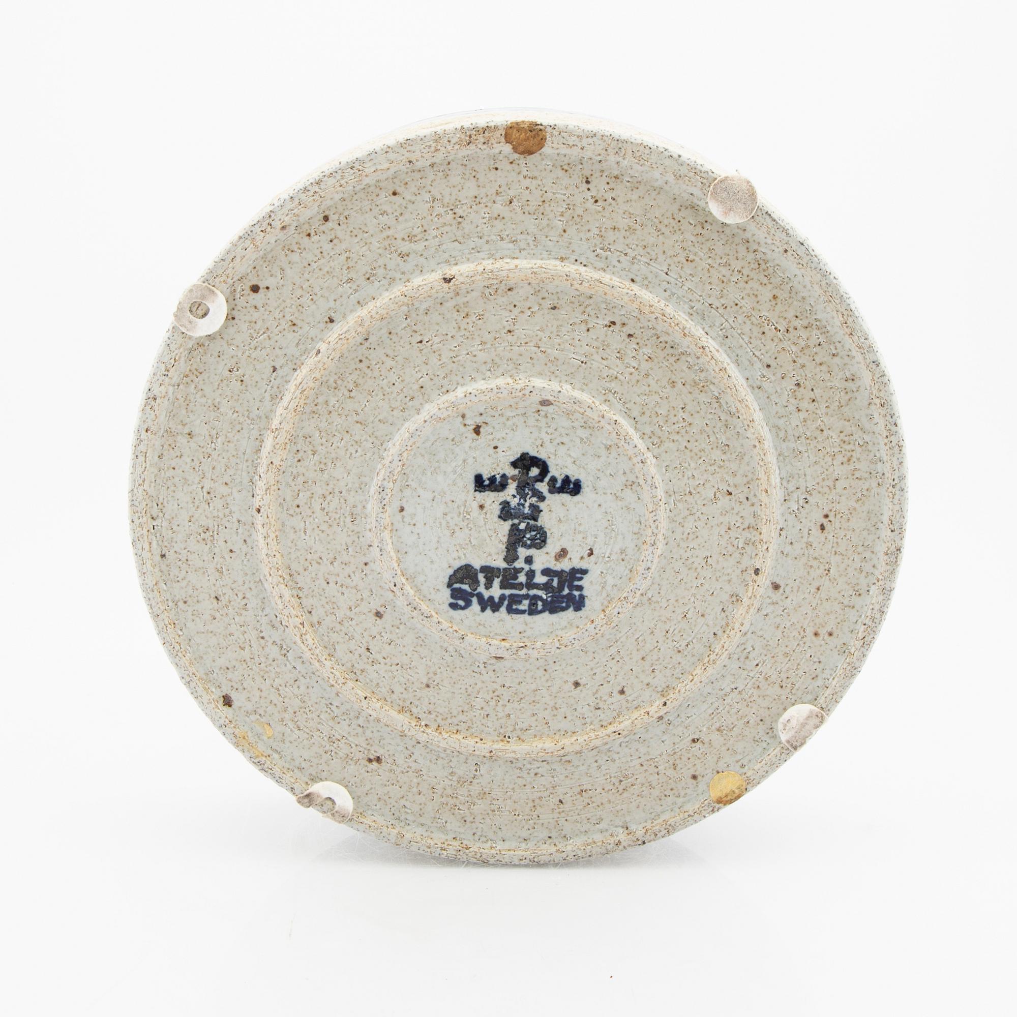 Inger Persson, a glazed stoneware signed vase and bowl from Rörstrand.