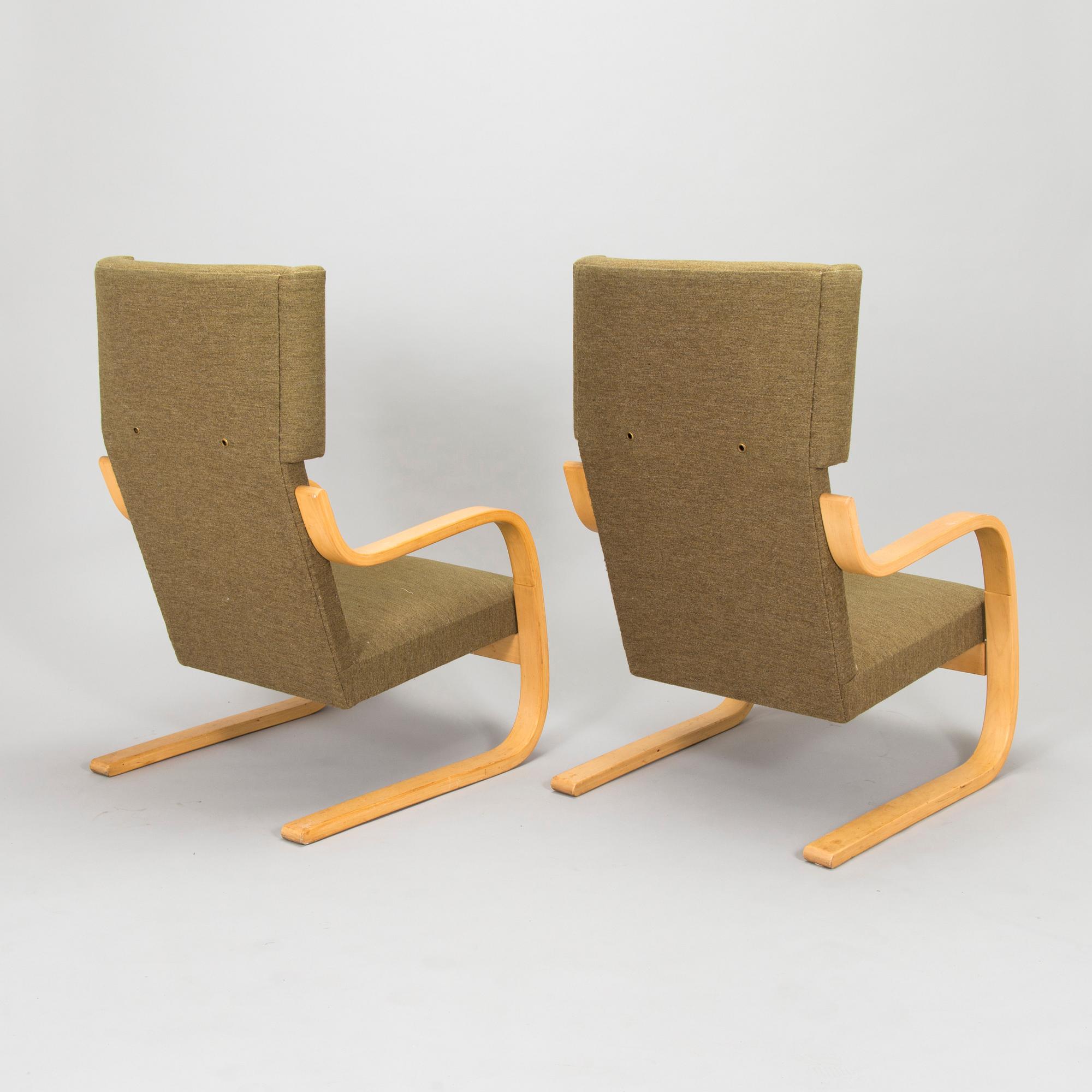 Alvar Aalto, fåtöljer, ett par, modell 401, Artek, Finland, 1960-tal.