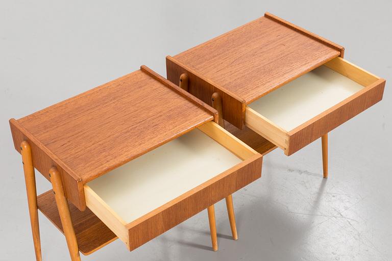 A pair of bedside table, AB Carlström & Co. Möbelfabrik, late 20th century,