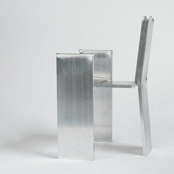 David Taylor, a unique "Aluminium Chair", own studio, Sweden 2021.