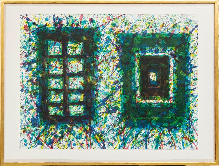 Sam Francis, “Concert Hall Set III”, 1977. Signerad Sam Francis, 3/75.