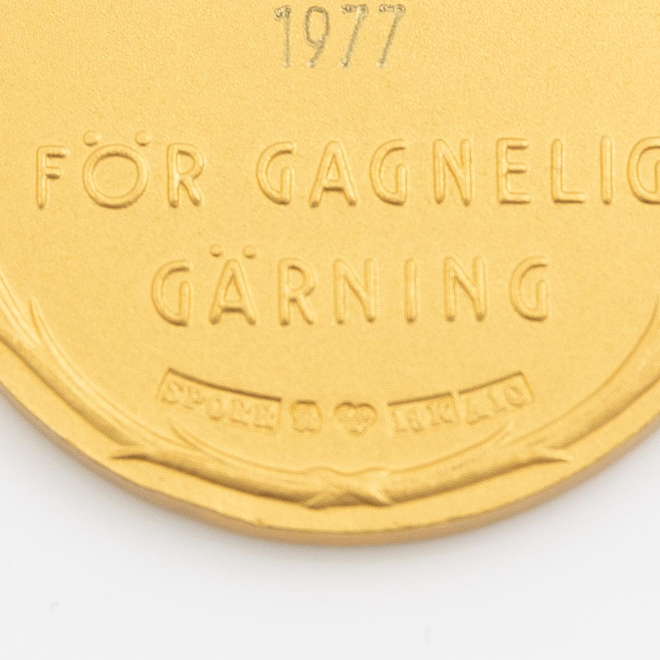 S:t Olofsmedaljen, 18k guld.