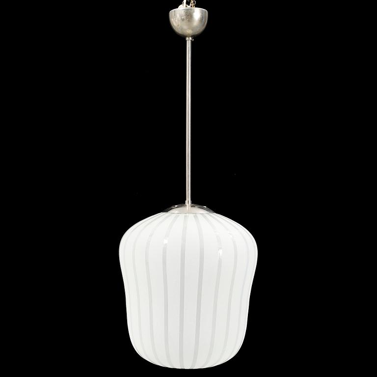 A Swedish Modern glass ceiling lamp, 1940's.