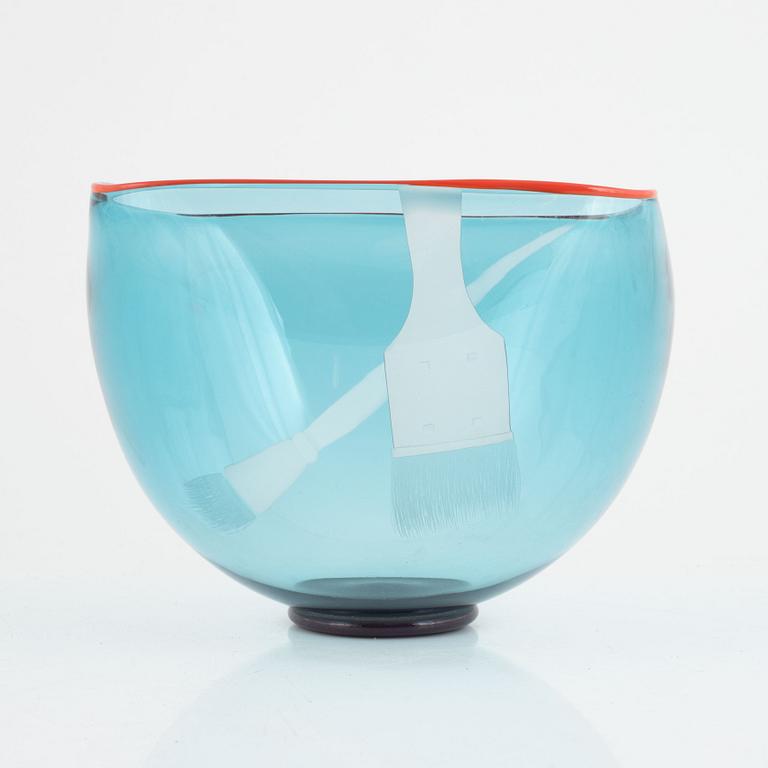 Paul Hoff, a glass bowl, Kosta, signed.