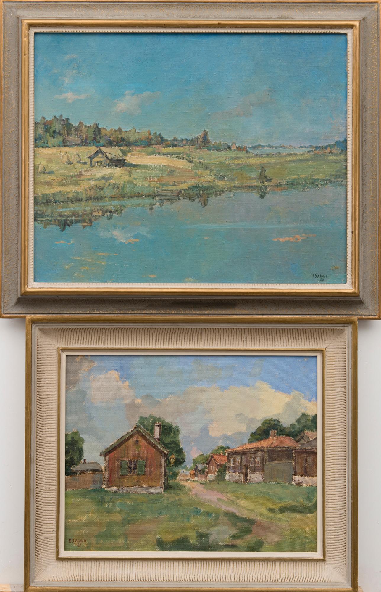 PAAVO SAINIO, 2 pcs, oil on canvas and hardboard, signed, 1950s-60s.