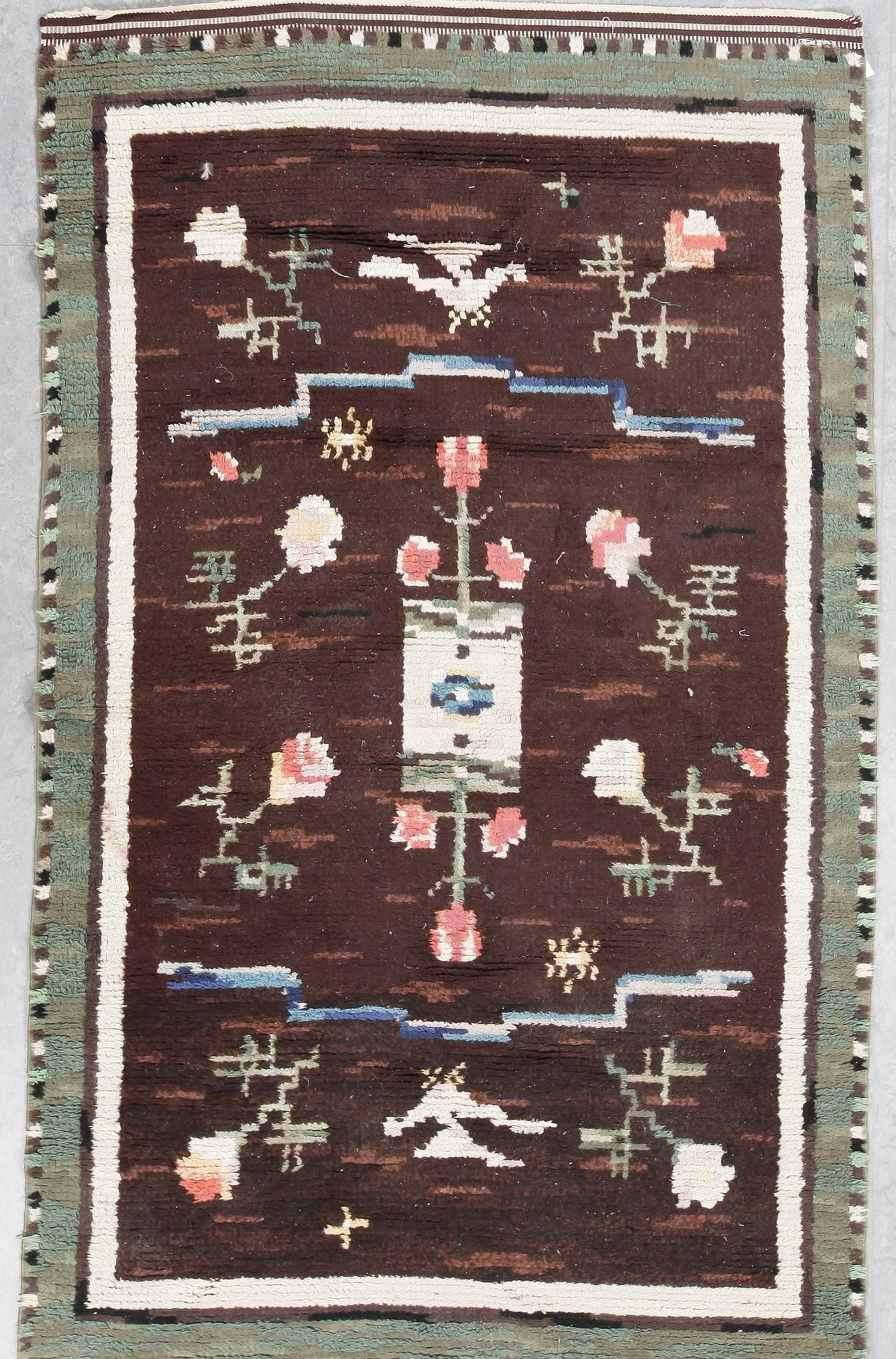 MATTA, flossa, Märta Gahn, märkt MG. 222 x 133 cm.