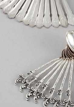 PARTI SILVER, 29 delar, 1900-tal. Vikt 400 g.