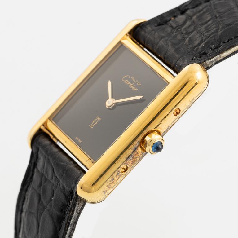 must de Cartier, Tank, wristwatch, 20,5 x 20 (28) mm.