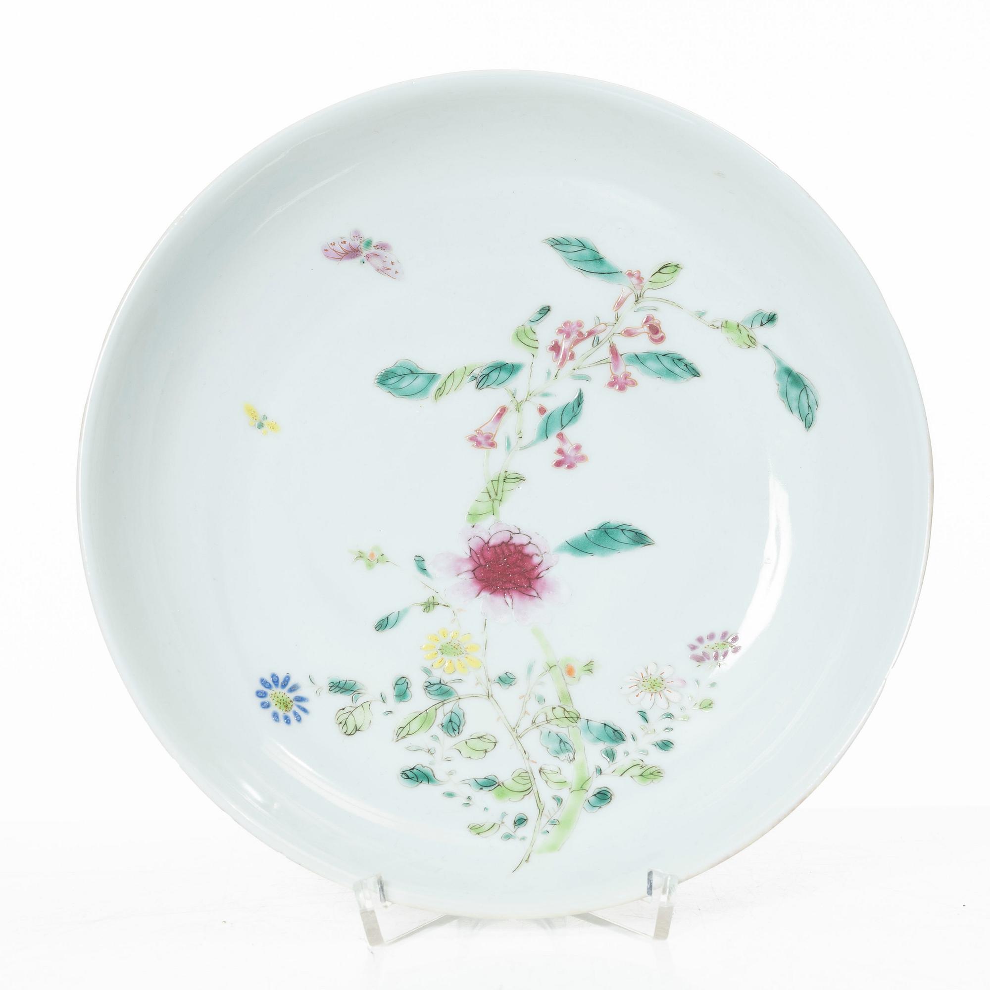 A Chinese famille rose dish, Qing dynasty, Yongzheng (1723-35).