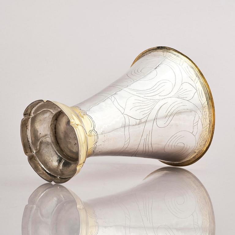 Gustaf Elfström, bägare, delvis förgyllt silver, Sala 1797. Gustaviansk.