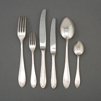 A mid 20th century 109 part silver cutlery set.