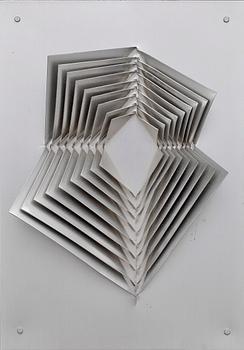 ARNE JONES, skulptur, väggrelief, klippt aluminium, "Blossom", 1960-tal.