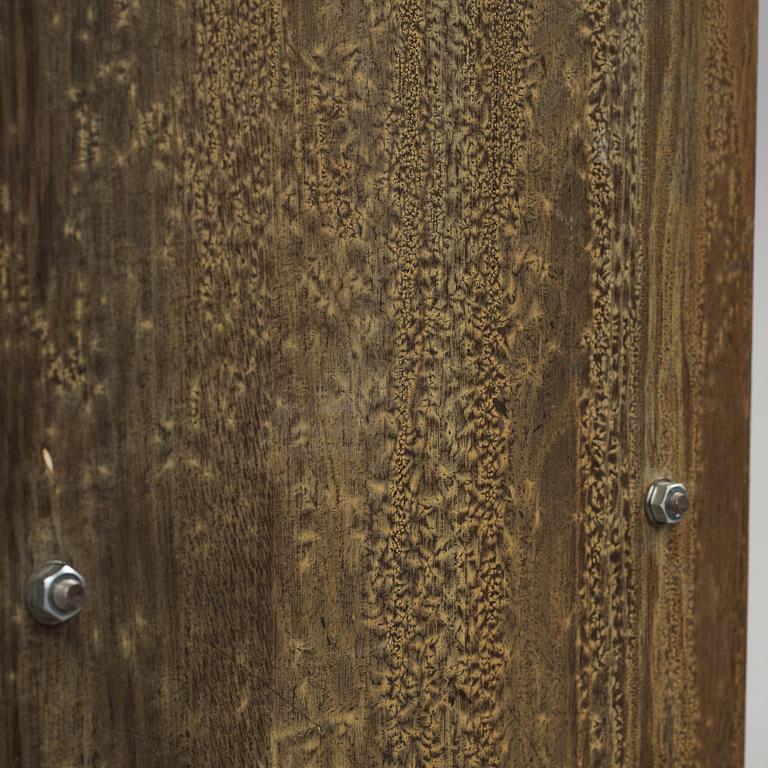 Jonas Bohlin, a stained and patinated oak and iron cabinet 'Slottsbacken', Källemo, Sweden circa 1987.