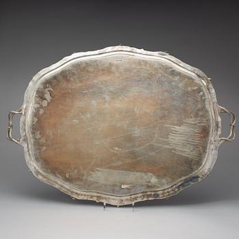 A Russian 19th century silver-tray, Carl Tegelsten, St. Petersburg 1850.