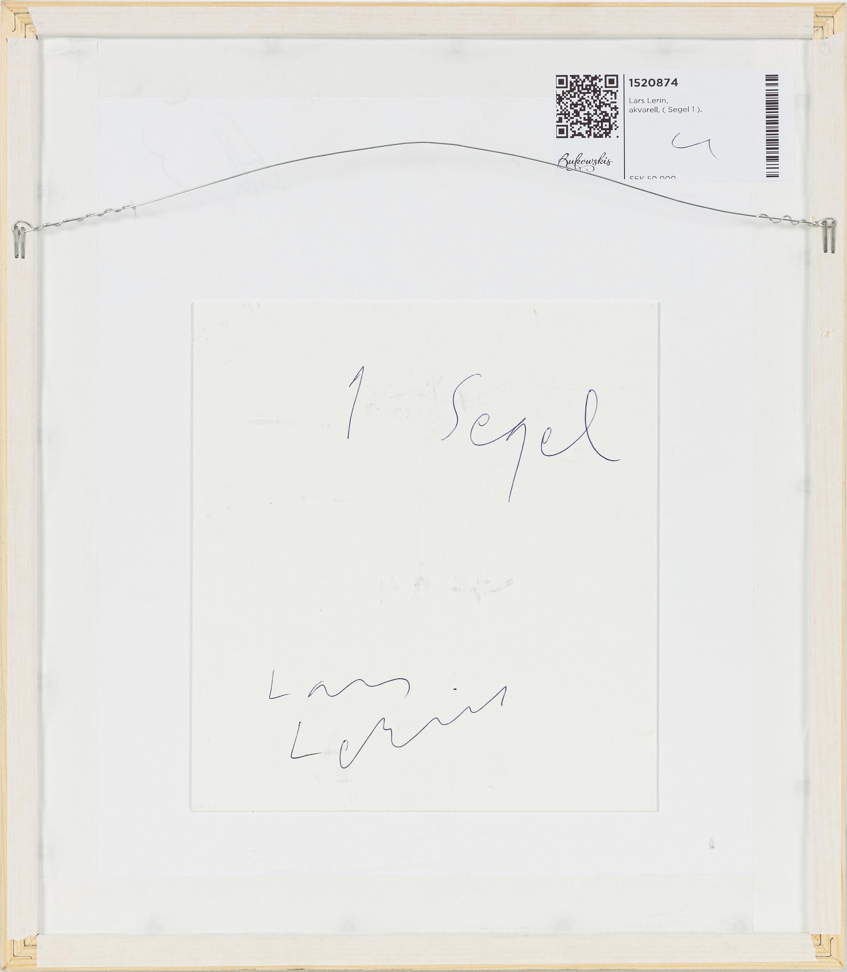 Lars Lerin,  "1 Segel".