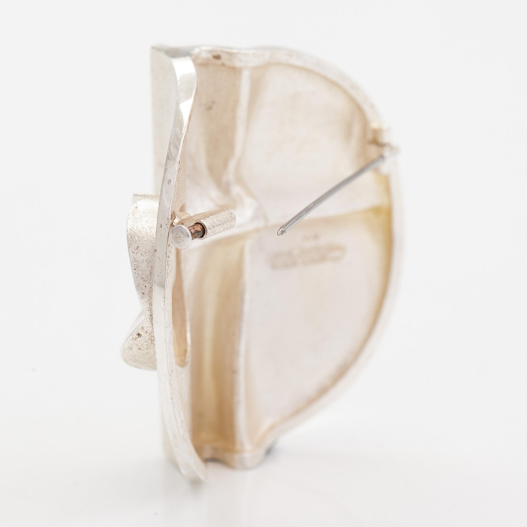 Björn Weckström, a sterling silver brooch 'Vela' for Lapponia 1970.