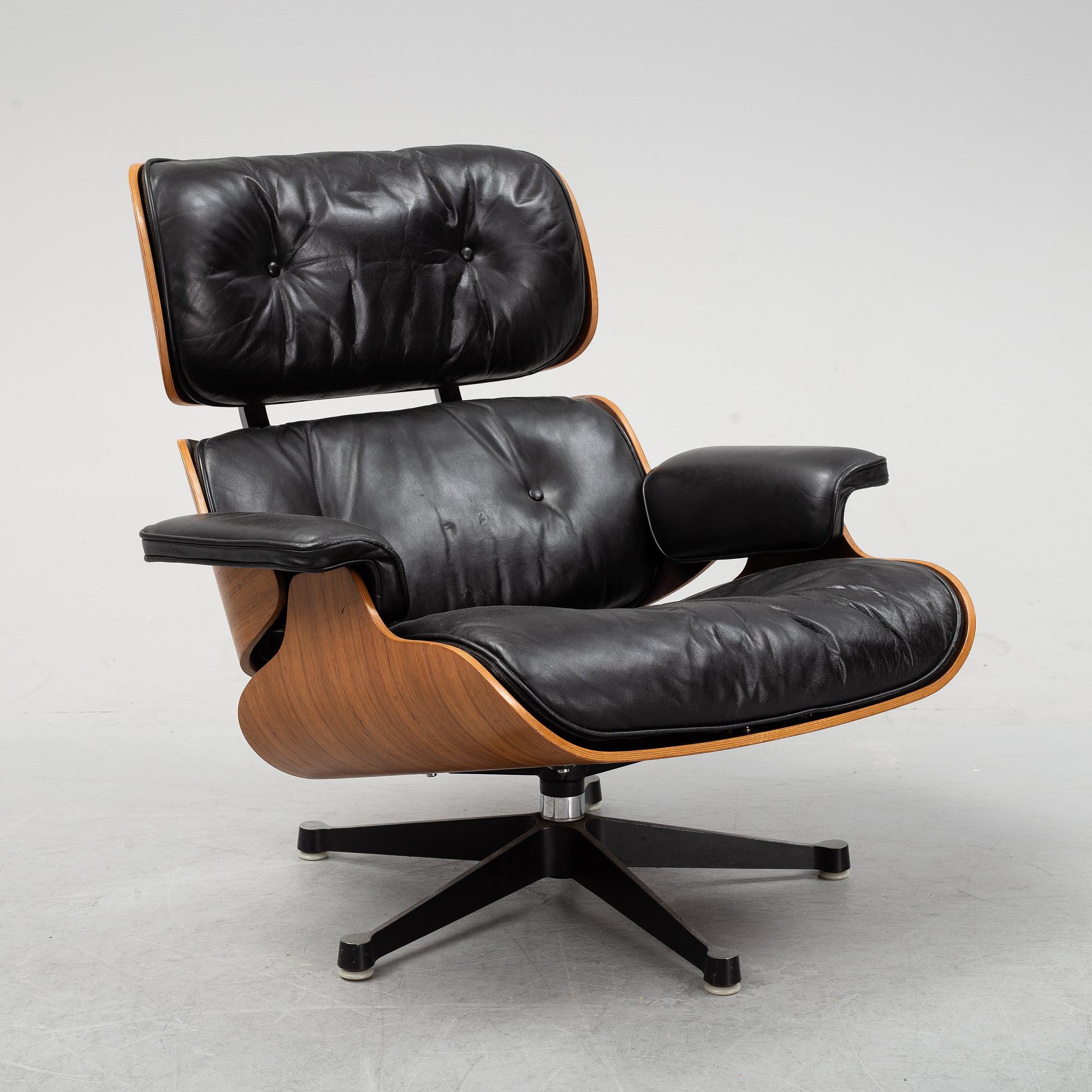 A 'Lounge chair' by Charles and Ray Eames for Herman Miller.