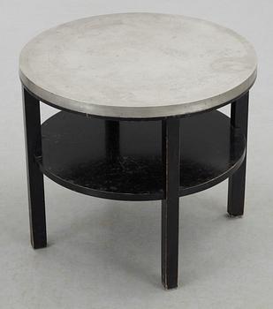 A Björn Trägårdh table with an engraved  pewter top by Roland Kempe 1931,