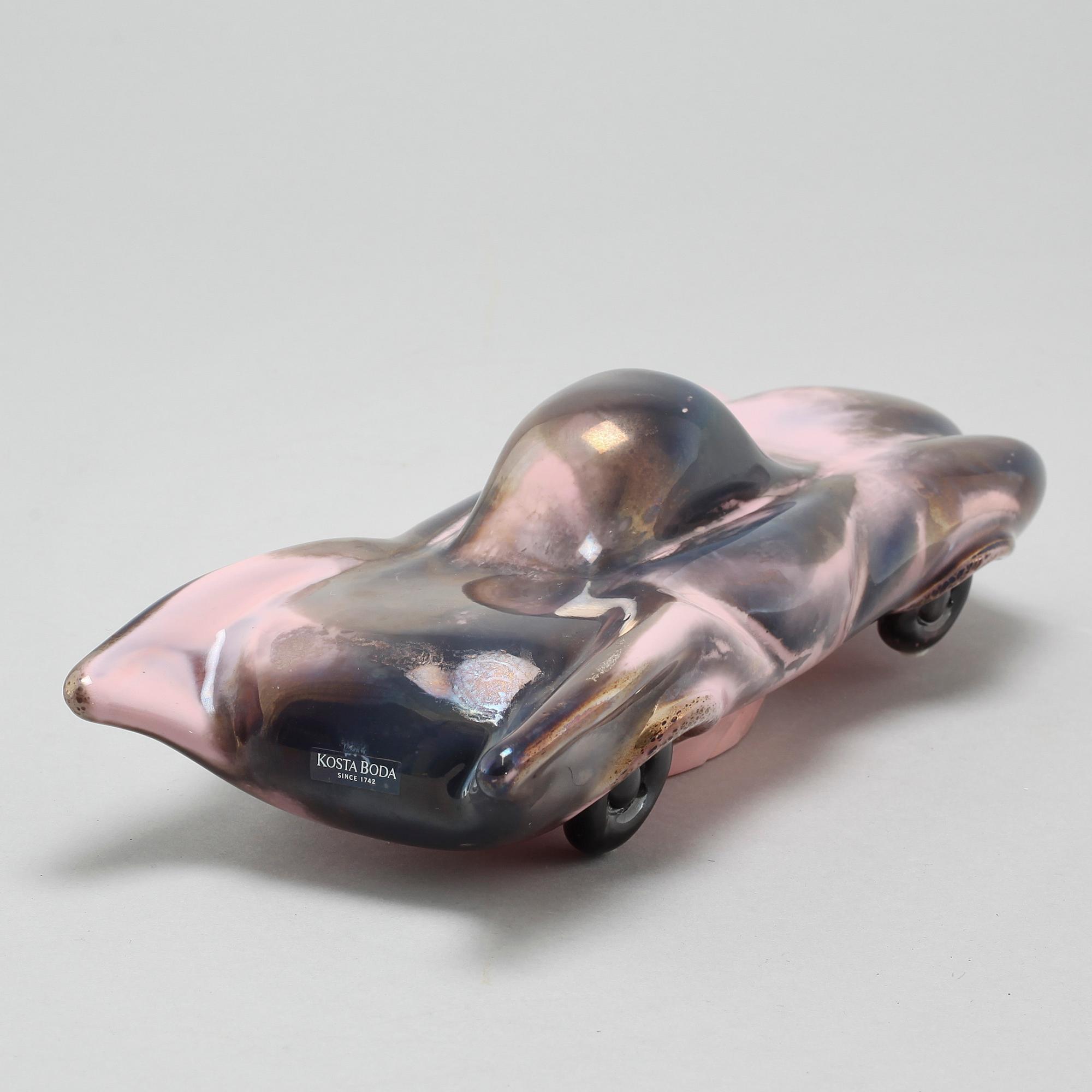 A glass sculpture by Olle Bronzén for Kosta Boda, limited edition 300, signed.