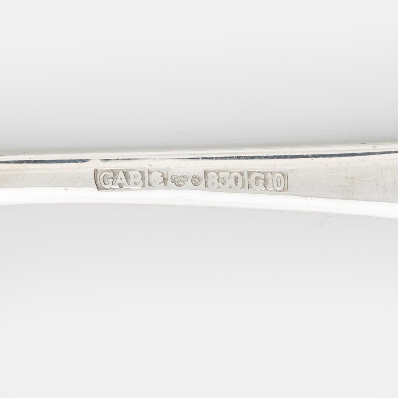 A swedish silver cutlery, model 'Chippendale', GAB, Eskilstuna and Stockholm, some 1962.